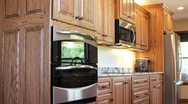 elegant oak kitchen cabinets