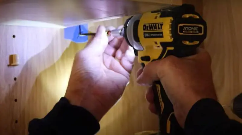 putting screws inside the walls of kitchen cabinets