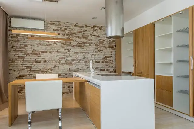 white and brown counter top